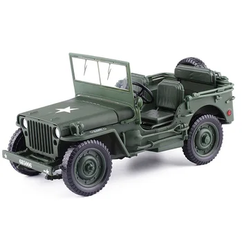 1:18, Modelul Jeep-uri Vechi de-al doilea Război Mondial Willys Vehicule Aliaj de Modelul de Masina Pentru Copii Jucarii si Cadouri