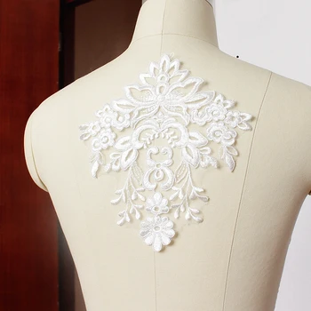 1 buc 21*15 cm brodate dantelă aplicatiile pentru rochie de mireasa alb broderii florale dantela aplici patch accesorii pentru domnisoare de onoare