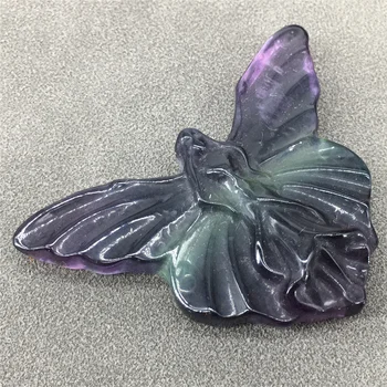 1 buc en-Gros de Cristal Natural Sculptat de Culoare Fluorit Fluture Figurine de Colecție Meserii Cadou Decoratiuni Mici