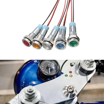 1 Pachet de 6mm Metal Indicator LED 12V Impermeabil Semnal de Lumină cu Sârmă de Echipamente Electrice Indicator Exterior de Piese