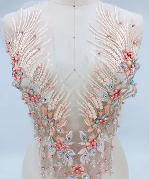 10 Culori Coase Pe Pearl Margele Dantelă Aplicatiile Cu Stras Pentru Haute Couture, Costum, Rochie De Seara