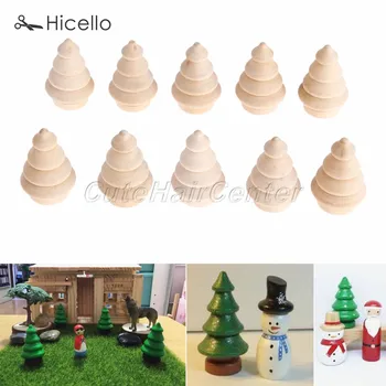 10buc Cuier din Lemn Papusi din Lemn de Pomi de Crăciun Nevopsite Montessori Jucării Neterminate Decor Natural DIY Accesorii Hicello