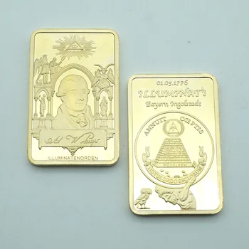 1buc Francmasoneria Masonice Lingouri Bar All-văzând Ochi de Monede cu Piramida Placat cu Aur de Monede Suvenir Cadou
