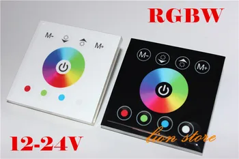 1buc RGBW 12V 24V 16A 4 Canale LED Controller Touch Panel Dimmer Comutator de Perete cu Inel de LED-uri sau Benzi