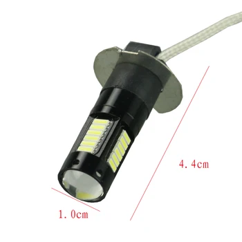 2 buc Alb 30-SMD 4014 H3 LED-uri Becuri de schimb Pentru Masina proiectoare Ceata, Lumini de Zi, DRL Lămpi de gheață albastru galben
