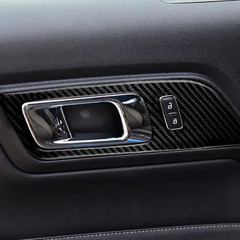 2 BUC/Set Fibra de Carbon Auto Interior Usa Maner Castron cu Capac Cadru de Turnare Ornamente Autocolante Pentru Ford Mustang 2009-2013 Accesorii Auto