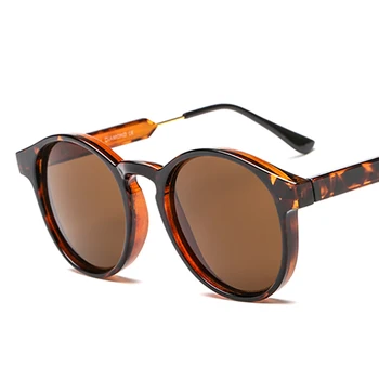2020 Brand Designer de ochelari de Soare Rotund Femei Elegante Ochi de Pisica Ochelari de Soare Pentru Femei Leopard Portocaliu UV400 Ochelari de Oculos Feminino