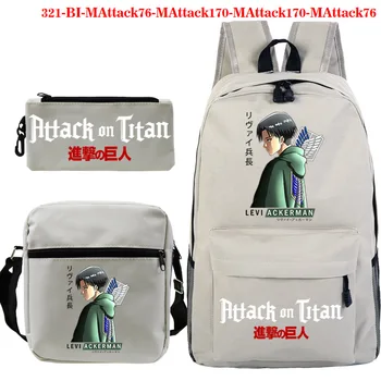 2021 Nou Atac pe Titan Rucsac pentru Fete Baieti Anime Sac de Școală Plecak Student Bookbag Pen Sac Saci de Umăr 3 Buc/set Mochila