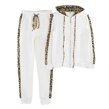 2021 Toamna Iarna Moda Trening Femei Îmbinare Leopard De Imprimare Haină Și Pantaloni Set De Doua Bucati De Femei Hanorace Pantaloni Lungi Costum