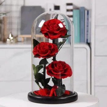 2022 Ziua Îndrăgostiților Prezent Flori Uscate Roșu/Albastru/Roz Decor de Birou Creative a Crescut de Nunta Cadouri de Anul Nou pentru Acasă
