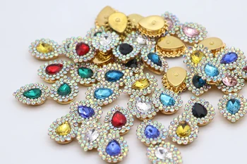 20buc Dublu Picătură de Apă de Floarea-soarelui Pahar de Apă Diamond Accesorii Decorative Rochie Dans Costum Decorative Diamant Accesorii
