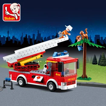 269pcs SLuban 0625 Scara de Incendiu Camion de Asamblare Model Băiat de Asamblare Blocuri de Constructii Montaj Jucărie Cadouri