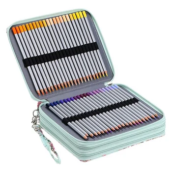2X 120 de Sloturi Colorate Creion Caz, Cu Compartimente Suport Pentru Creioane Acuarelă(Rose)