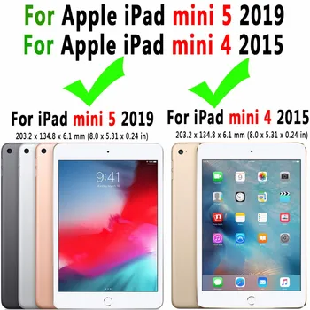 360 de Grade de Rotație PU Caz din Piele Pentru Apple iPad mini 4 mini 5 2019 7.9 mini4 mini5 A1538 A1550 Stand Tableta Caz de Protecție