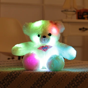 38CM Creative de Colorat Stralucitoare Luminos de Pluș, Jucării Umplute Iluminat Ursuleț de Pluș foarte Drăguț desen Animat Toy Cadouri de Craciun pentru Ki
