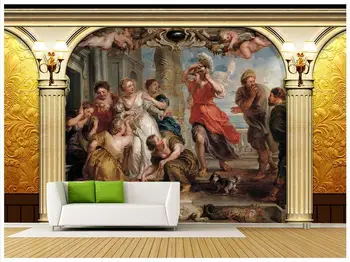3D picturi murale de fundal personalizate picture murale 3d Europene pictură în ulei palatul cifre Romane coloana de fundal picturi murale decor