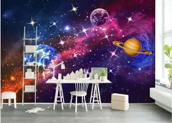 3d picturi murale tapet pentru pereți în rulouri Cosmic de culoare cerul înstelat planeta foto personalizate de hârtie de perete decor acasă 3d camera de zi