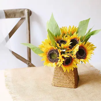 5 buc Artificiale de Floarea-soarelui Buchet de Flori False de Floarea-soarelui Buchet de Mireasa pentru Nunta Centerpieces de Masă Decor Floral