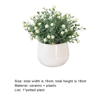 50% HOT1 Set Artificiale Crizantema Floare Frumoasă și Vie Plastic Delicat Verzi Tăiate Fals Ghivece cu Plante pentru Balcon