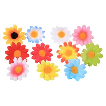 50pcs Mici de Mătase de Floarea-soarelui Handmake Artificială Cap de Floare de Nunta de Decorare DIY Cununa Cutie de Cadou Scrapbooking Ambarcațiuni de Flori False