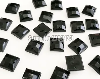 50pcs pătrat Negru de calitate Superioara Acryl coase pe pietre cu două găuri,diy/accesorii de îmbrăcăminte SWYS02