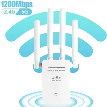 5G Wifi Repeater Rază Lungă Wifi Amplificator 1200Mbps Wi-Fi de Semnal de Rețea Extender Wireless Wi-Fi Booster 5Ghz Wi-Fi Punct de Acces