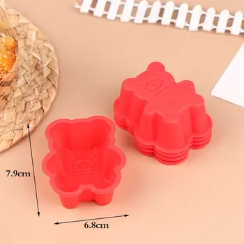 5PCS 7cm creative silicon urs ceașcă brioșă de copt tort cupcake Mucegai Silicon Bomboane Mucegai vânzare fierbinte DIY