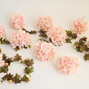 5pcs DIY artificiale capete de flori Hortensie Mătase flori de Nunta de perete Pentru hotel de Nunta decor de fundal de Flori False