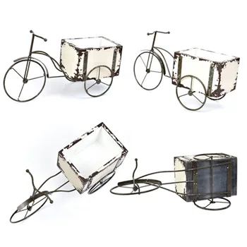 Aliaj De Biciclete Jucării Model De Turnat Sub Presiune, Metal, Fier De Artă Creativ Retro Ricșa Ghiveci De Flori Pentru Familie Afișa Colecta Mobilier Tricicleta