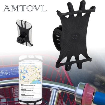 AMTOVL 360° Ghidon Bracket suport Bicicleta Suport de Telefon pentru Biciclete Motociclete Mobile Silicon Suport Pentru Samsung iPhone Huawei