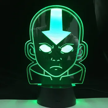 Anime Avatar The Last Airbender 3D LED Lumina de Noapte Coloful cu Telecomanda Senzor Tactil pentru Decorarea Camerei Copiilor cel Mai frumos Cadou