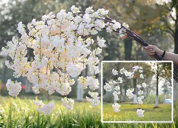 Artificiale Wisteria Ghirlandă de Flori Ramură de Nunta Decor Agățat de Cires Floare de Piersic Flori de Perete/ferestre/usi Decoratiuni