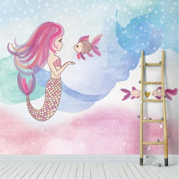 Beibehang personalizate Sirena desene animate lumea subacvatică foto murală tapet camera copiilor băiat fată dormitor de picturi murale de perete care acoperă