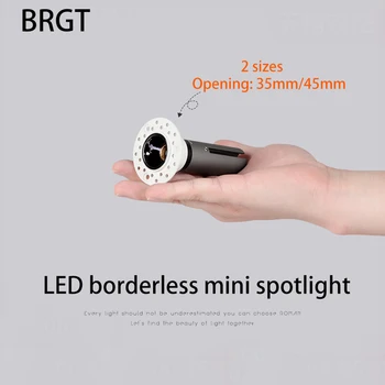 BRGT Led Mini Spoturi fără Margini corp de Iluminat Unghi Reglabil Lampa Plafon 3W 5W 7W Mici Lumini la fața Locului 110V 220V Foco de Iluminat