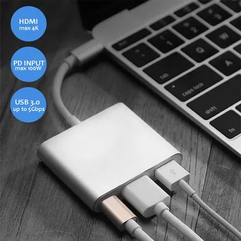 C USB Hub HDMI, USB Tip C, Adaptor Dock Cu PD Pentru MacBook Pro de Aer Samsung Galaxy S8 S9 S10 Nota 8 9 10 Android Autentic de Vânzare