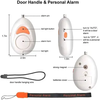 Conducție prin Inducție Personal Anti-lup Rezidențiale de Alarmă de Securitate Personală de Alarmă Cu LED-uri de Lumină Senzor de Usa