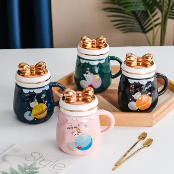 Creative Arc de Aur Cana Cuplu Cana Ceramica Cu Capac Original Căni Cești de Cafea Cana de Ceai de Anul Nou Cani Drinkware Frumos