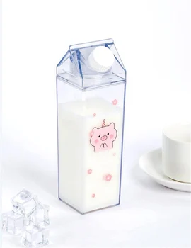 Creative Durabil din Plastic Clar, Transparent 500ML Lapte Cana de Suc Drăguț de Porc Cutie de Sticlă de Apă Utilă Cutie Consumabile Instrumente Esențiale