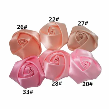 De Vânzare la cald 100buc/lot 3,5 CM Sifon Tesatura Flori de Trandafir Flori de Par Pentru Bentita Flori Tesatura Pentru Ambarcațiunile de Păr Accesorii LSFB010