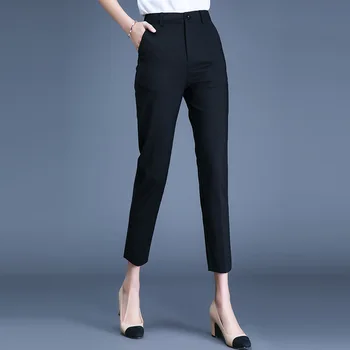 De înaltă Talie Pantaloni pentru Femei de Uzura de Muncă de Birou Elegant Harem Glezna-Lungime Pantaloni sex Feminin de Înaltă Calitate, Gri Pantaloni Casual Pantaloni