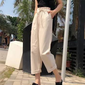 Femei Pantaloni 2022 Primăvară-Vară De Moda De Sex Feminin Cu Talie Înaltă Solide În Vrac Harem Pantaloni Creion Pantaloni Casual Pantaloni Cargo Streetwear