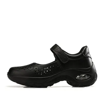 Femei Pantofi Sport Casual Respirabil Forma Rotunda Culoare Solidă la Mijlocul Toc Non-Alunecare pentru Sandalsair Perna
