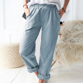 Femei Solide Pantaloni De Vară Și De Toamnă Nou Liber Casual Pantaloni Femei Pantaloni Lungi De Moda De Înaltă Talie Pantaloni 2021