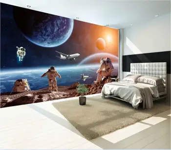 Foto Modern, Tapet Stea de Pământ Spațiu Luna Univers de hârtie de Perete 3D pictura Murala Mare Camera de zi Canapea Fundalul picturi Murale Tapet
