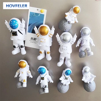 HOVERFELER 3Pcs/Set Planeta Astronaut Magnet de Frigider 3D Creative Magnet de Frigider Decor Acasă Gife