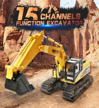 Huina 1350 RC Excavator 15 Canale, 2.4 G 1/14 Aliaj de Încărcare RC Masini si Camioane RC Excavator Jucării Pentru copii masini de Constructii