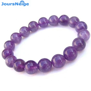 JoursNeige Naturale Violet Cristal Bratari Margele Dimensiune de 10-14mm Norocos pentru Femei Fata Singur tur Brățară Bijuterii