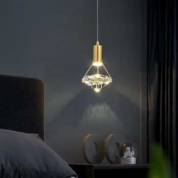 K9 Candelabru din Cristal de Lux Post-modern, Toate de Cupru Pandantiv Lumini pentru Noptiera Dormitor Restaurant Design Interior Lampă de Agățat