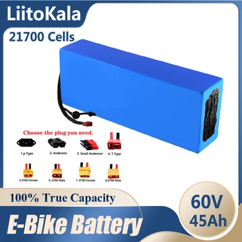 LiitoKala 60V 45Ah 21700 bateria cu litiu 16S9P built-in 50A echilibrat BMS, același port, potrivit pentru motoare de mai jos 1800W