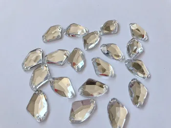 Livrare gratuita argint formă de sector 12*19mm coase pe Acryl cristal accesorii liber de piatră prețioasă stras strass 100buc/punga